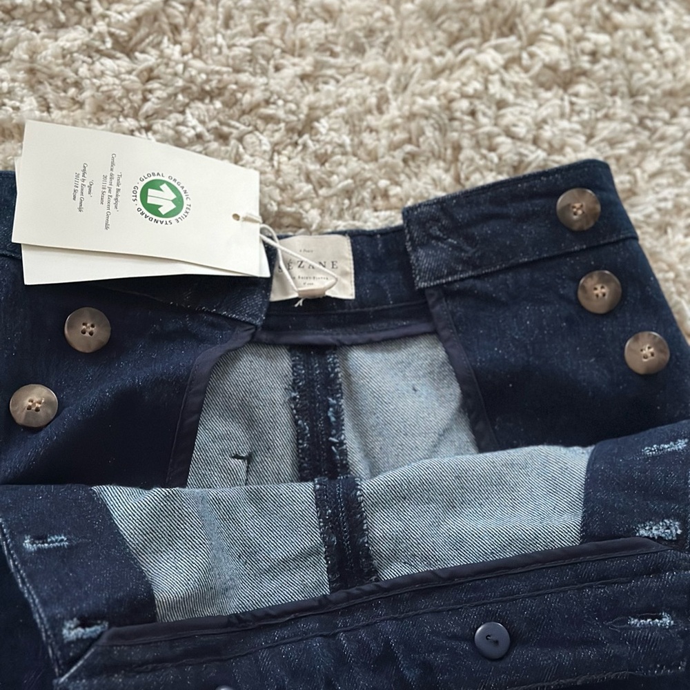 Dark Denim Button-Up Skirt